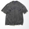 NAUTICA Pigment Dyed “TOO HEAVY” Arch Logo S/S Tee OVERSIZE 水洗 長谷川昭雄 - 黑灰