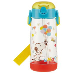 [Skater] Snoopy Clear Water Bottle With Straw 480ml