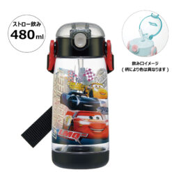 [Skater] Lightning McQueen Clear Water Bottle With Straw 480ml