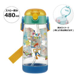 [Skater] Toy Story Clear Water Bottle With Straw 480ml