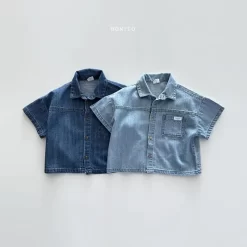 Alternative view of [Bonito] Slit Denim Short Sleeve Shirt