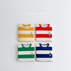 [Vivid I] Big Line Bear Short Sleeve T