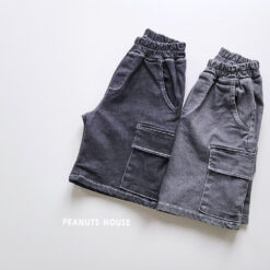 [Peanuts] Black Denim Shorts