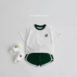 Alternative view of [Vivid I] Fruit Embroidery Top Bottom Set