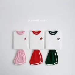 [Vivid I] Fruit Embroidery Top Bottom Set